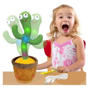 Groovy Cactus Pal toy for kids – green brown