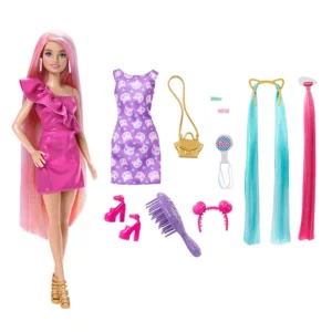 Fashion Doll in Glossy Pink Dress 22% OFF